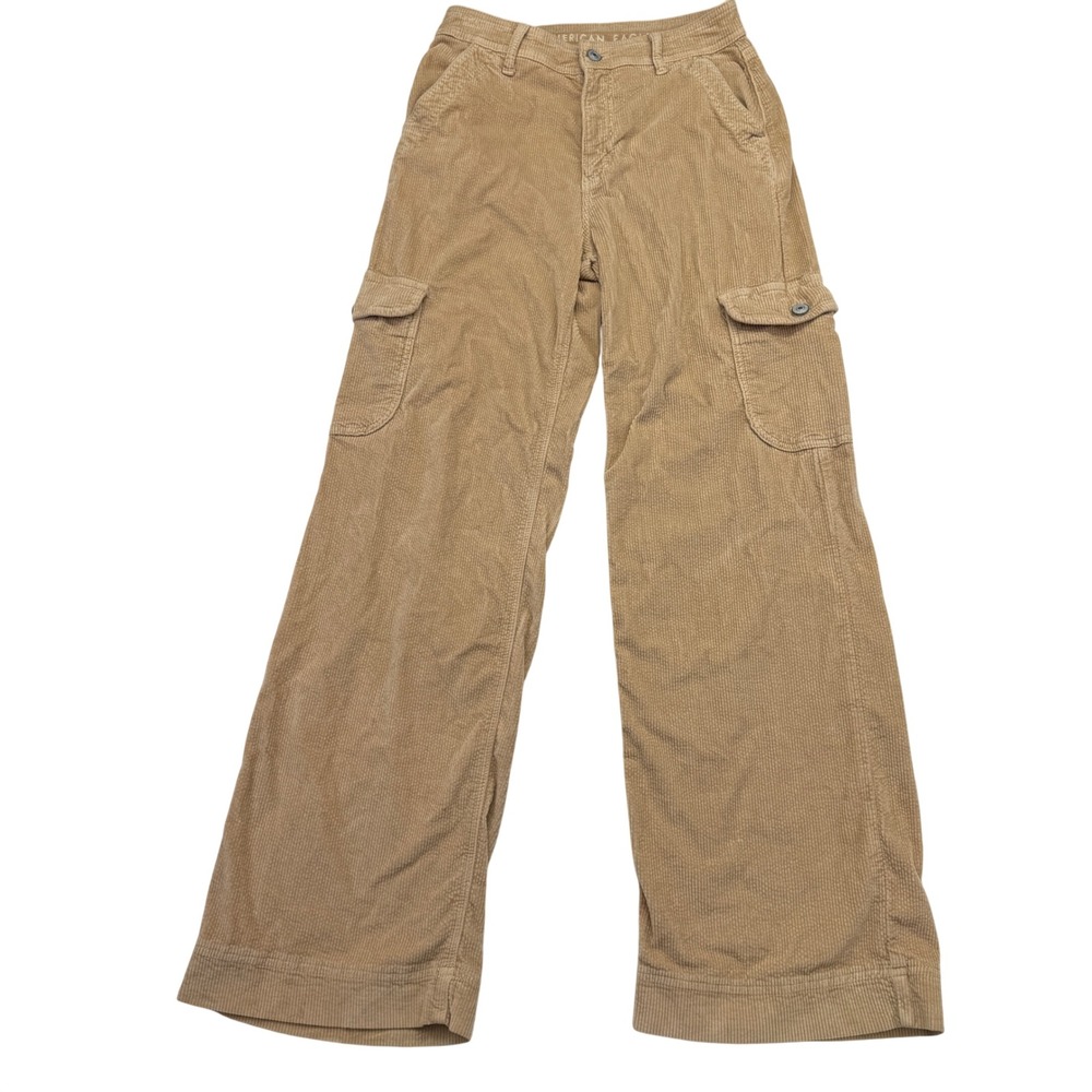 American Eagle Cargo Pants Womens 2X31 Corduroy Wide Leg Stretch Utility